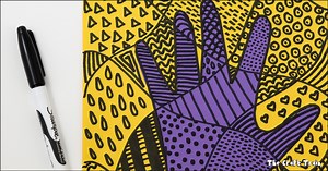 Handprint doodle art