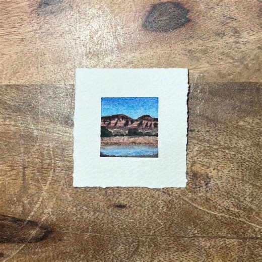 Mini Watercolor Art Print | Chuska Mountains | 1x1 Inch Miniature Print - Etsy