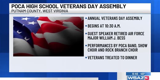 Poca High School Veterans Day assembly