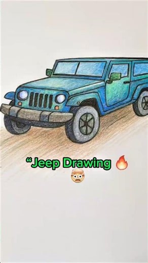 Speed Drawing a Jeep 🚙✨ | Satisfying Art Short #shorts