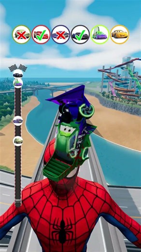 MCQUEEN VS SPIDER-MAN 🕷️💥 INSANE CHALLENGE! #pixarcars #lightingmcqueen #cars #newchalenge #viral