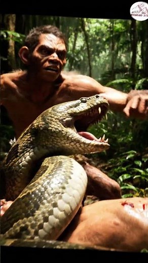 Primitive Hunters vs GIANT PYTHON!🐍 #history #ai #viral