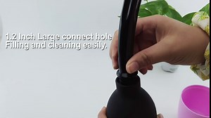 TopQuaFocus 10oz Enema Bulb Anal Douche Bulb for Men or Women 4.8' Tip Vaginal Douche Cleaner(Black)