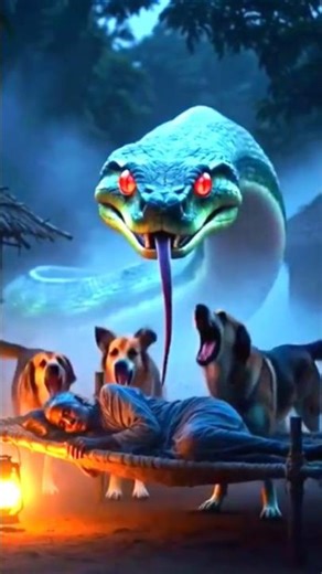 #shorts Sleeping Grandma Had No Idea a Giant Snake Was Behind Her… Dogs Saw It First! 😱🐍”