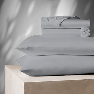 Color Sense 1200 Thread Count Wrinkle-Resistant Super Soft Extra Deep Pocket Hotel Luxury Cotton Blend 4-Piece Sateen Bedsheet Set King Soft Silver