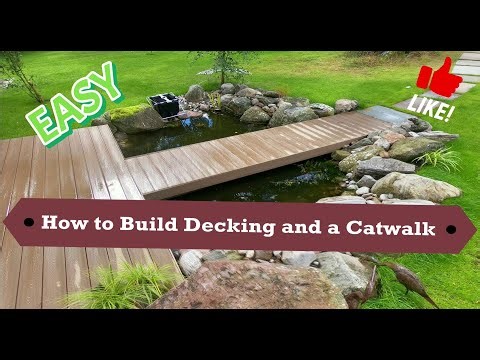 Building a Composite Decking Platform over a Pond