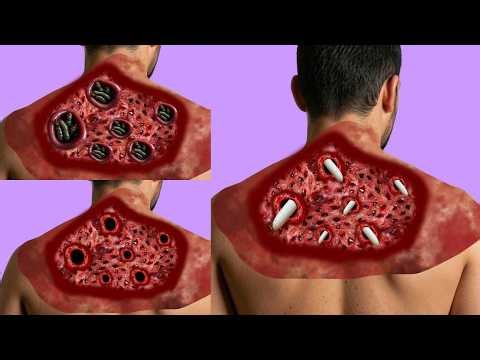 Insane Back Parasite Removal ASMR Animation | Deep Hole Extraction Satisfying Clean