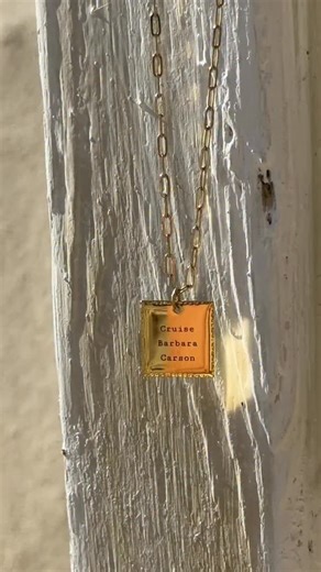 A JM favorite, made for everyday wear. ✨🐚 Our Custom Square Necklace is designed to hold up to four personal lines. 🤍 Create yours at the 🔗 in our bio. #jamesmichelle #customnecklace #personalizednecklace #waterproofjewelry | James Michelle Jewelry