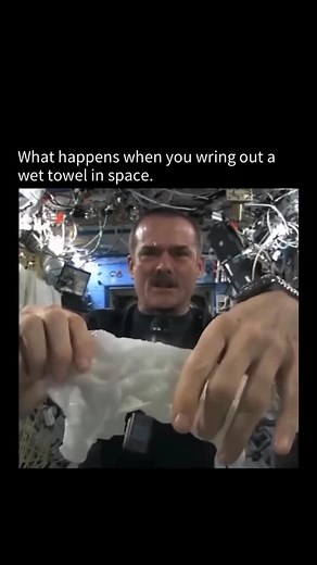 Science Tv on Instagram: "This is what happens when you wring out a wet towel while floating in space. CSA Astronaut Chris Hadfield performed a simple science experiment designed by grade 10 Lockview High School students Kendra Lemke and Meredith Faulkner. The students from Fall River, Nova Scotia won a national science contest held by the Canadian Space Agency with their experiment on surface tension in space using a wet washcloth . . . [ 📹 CSA and NASA / YT ] . . #space #nasa #science #knowle