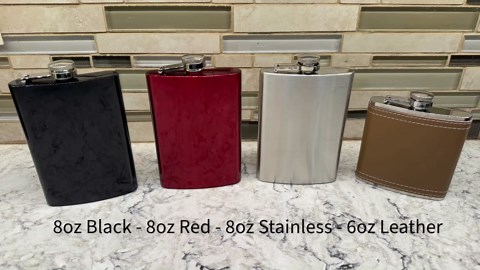 8oz BLACK Made America - Flask