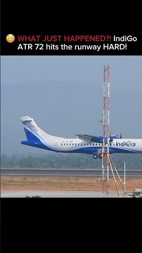 IndiGo ATR 72 hits the runway HARD! ⚠️ Rough landing caught on camera! 🛬💥