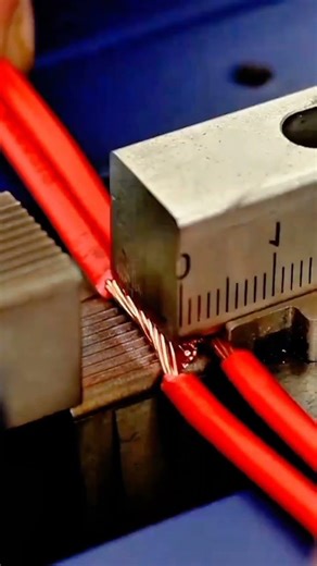 cable splicing process using a pressing machine