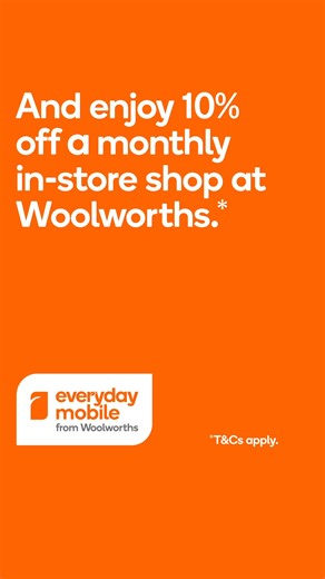 📞Plans start just from $36/month with 70GB of data on our SIM Only 5G plans, when you're an Everyday Rewards member. Plus 10% off a monthly in-store Woolworths shop. Nice one. T&Cs apply. | Everyday Mobile from Woolworths
