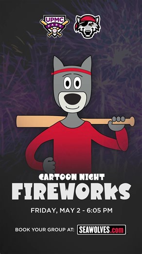 The first firework show of 2025 is NEXT FRIDAY, May 2! Join us for a special Cartoon-themed firework show! Get your tickets here: https://www.milb.com/erie/tickets/single-game-tickets | Erie SeaWolves