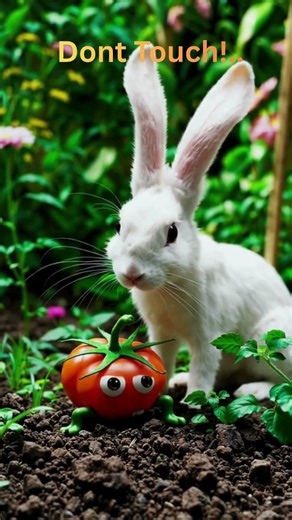 Alien Tomato Gets Scared by a Bunny 🐰🍅😂 | Funniest AI Short Ever! #shorts