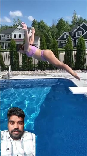 Fancy Diving Jumps off Diving Board in Pool #shorts​