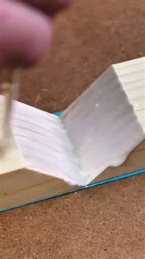 Brush Spreading White Glue on Angled Miter Joint for Precise Wood Bonding #shorts