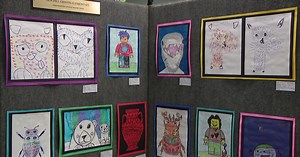 Student artwork on display at Lake Wales Public Library