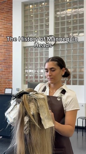 The history of mannequin heads #beautyschool #hairsalon #blonding #hair #cosmetology #funfacts
