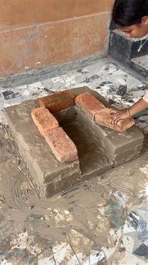 Desi stove with bricks #reels #desi #stove | Deep's CRAFT