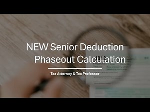 Schedule 1-A Senior Deduction Phaseout (Age 65+) | Form 1040