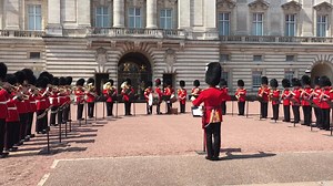 BRITISH ARMY BAND PLAYS THREE LIONS ON BUCKINGHAM PALACE FORECOURT The Band of the Welsh Guards played a very special rendition of Three Lions on the forecourt of Buckingham Palace today (Friday) ahead of England’s World Cup quarter-final showdown with Sweden. The troops are used to stepping forward to serve their country. This makes today’s gesture of unwavering support to the England team during the world-famous Changing the Guard ceremony particularly fitting. For Changing the Guard, a full M