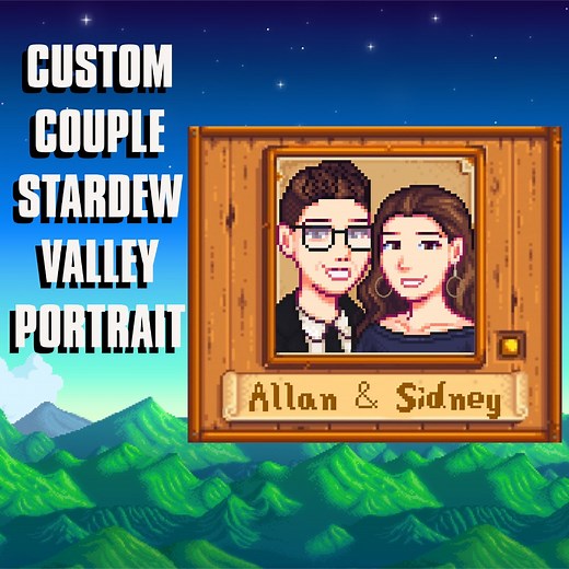 Custom Couple STARDEW VALLEY Portrait, Personalized Couple Stardew Valley Poster, Couple Custom Pixel Art Portrait, Couple Pixel Poster - Etsy