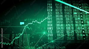 financial chart with uptrend line candlestick graph in stock market,Stock market data on LED display. Business analysis concept.