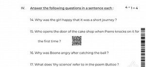 IV. Answer the following questions in a sentence each:4 \times... | Filo