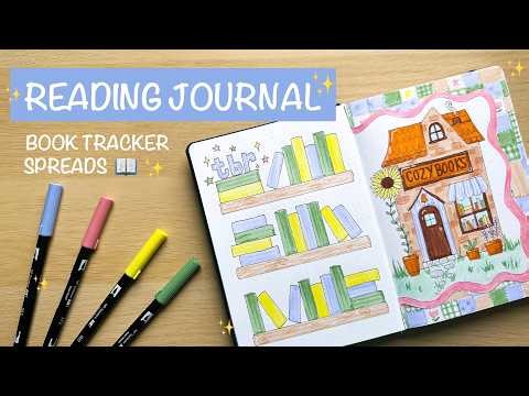 READING JOURNAL 📖 book tracker spreads for bullet journal 📚✨