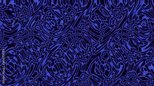 An abstract, dark blue background features intricate, glowing blue lines that continuously undulate and morph, creating a dynamic, interconnected web-like pattern. This mesmerizing visual suggests con