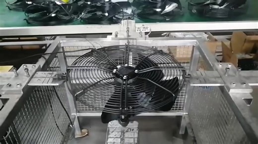 Test of axial flow fan before delivery.Make sure the quality is good before delivery.#axialfan #axialfans #evaporatorfan #condensingunitfactory #condensingunit