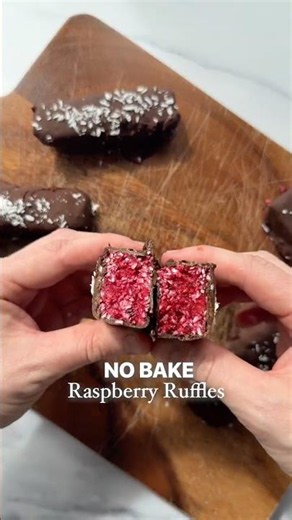 No Bake Raspberry Ruffle Bars 🍫 #coconut #snack #healthysnacks #bounty #raspberryruffle