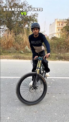 Standing 🆚 Sitting Stunts ✅#mtbfreestyle #cycling #stunts #bike #cycles #mtb #cyclestunts #mtbhacks