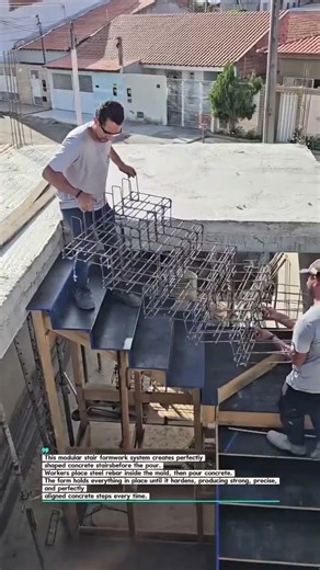 This System Builds Perfect Concrete Stairs #Construction #Tools #Viral