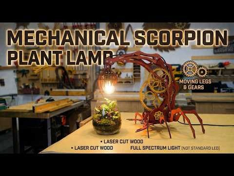 Precision Laser Cut Mechanical Scorpion Plant Lamp