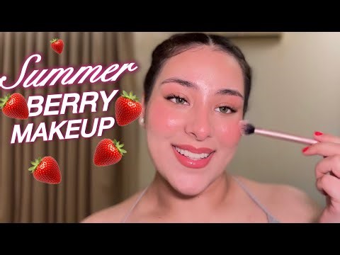 Super Glowy Berry Makeup Tutorial for Summer ** SUPER QUICK AND EASY ** 🍓✨ || Khushi Sakhuja
