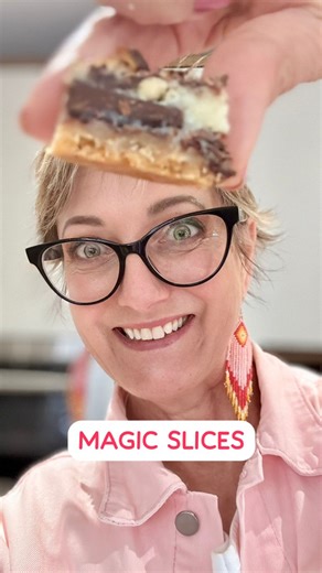 Magic slice (sout en soet ) Ingredients 250g packet butternut snap biscuits 100g salted butter, softened 1 cup (150g) white choc bits 1 cup (70g) moist coconut flakes 1 cup (120g) pitted dried dates, chopped 1 cup (150g) roasted salted peanuts 1 x 395g can sweetened condensed milk Method 1. Preheat oven to 170C fan-forced. Spray a 30 x 20cm slice tin with a little cooking oil spray and line the base and sides with baking paper. 2. Place the biscuits and butter into the bowl of a food processor a