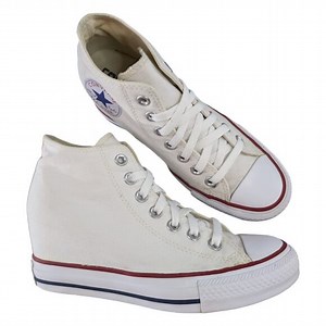 Converse 2015 RARE CTAS Lux Mid Hidden Wedge Heel White Canvas Sneaker Women 7.5