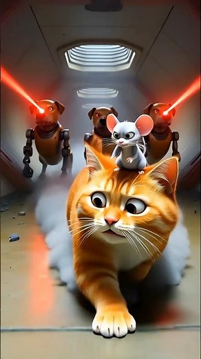 PIXAR Cat vs Cleaning Robots #shorts #shortfeed #cat #funnycats #meow #kitten #kitty #youtubeshorts