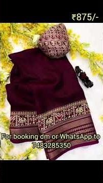 New AJRAKHHavy marsh melon self Jequard weaving saree Rate ₹875/-Freeshipping Code-JA