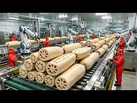 Inside a High-Tech Lotus Root Processing Plant You Didn't Know Existed ( Full Process )