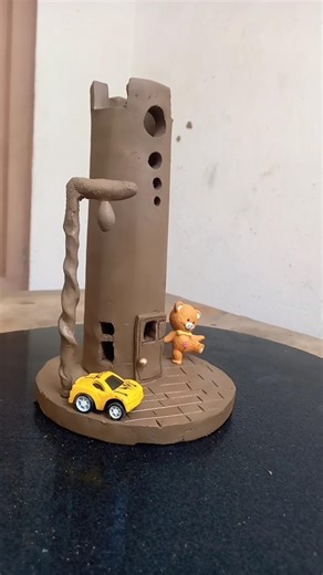 beautiful miniature clay House mud how to make #craft #clayhouse #mudhouse #diy #cutehouse