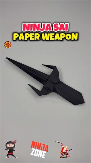 Origami Easy Paper Ninja Weapon Sai Dagger Tutorial #paperweapons #origami #origamicraft #shorts