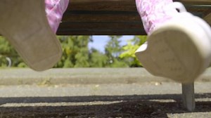 Cute Little Girl Swings Her Feet Stock Footage Video (100% Royalty-free) 12054107 | Shutterstock