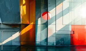 A series of geometric shapes overlapping and intersecting, creating a sense of movement and dynamism. Video