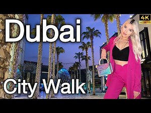 Dubai City Walk 🇦🇪 Best of Dubai City Walk Night Life! [ 4K ] Walking Tour