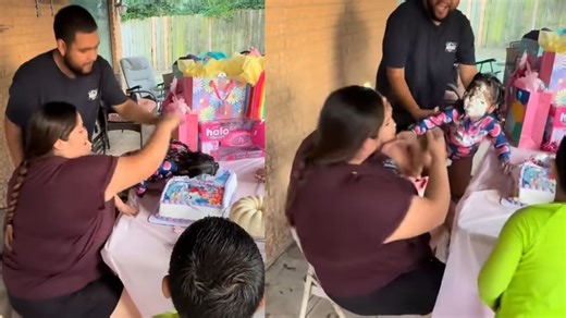 Little Girl Gets Her Face Smashed In Cake By Parents, Her Angry Reaction Makes Them Instantly Regret It | Viral Video