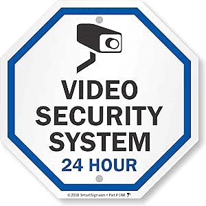 SmartSign "Video Security System - 24 Hour" Sign | 10" x 10" Aluminum