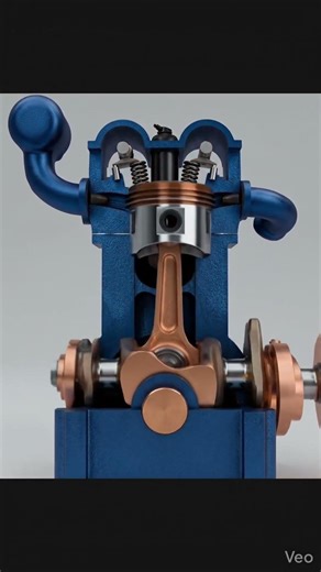 Inside an Engine: Realistic Piston Animation in 4K 🔥 #engineering #cylinder #ai #desing #mechanic